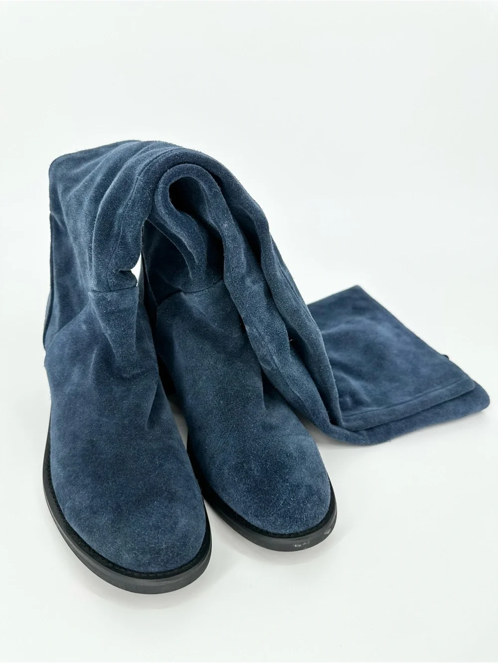 Jeffrey Campbell Ryding Over The Knee Boot In Navy Suede
